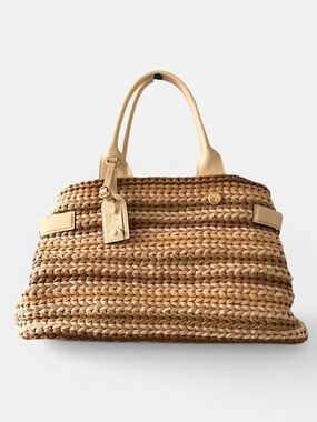 Loewe 2013 Runway Leather/Straw Bag